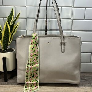8418 Kate spade gray zip top tote 237468418